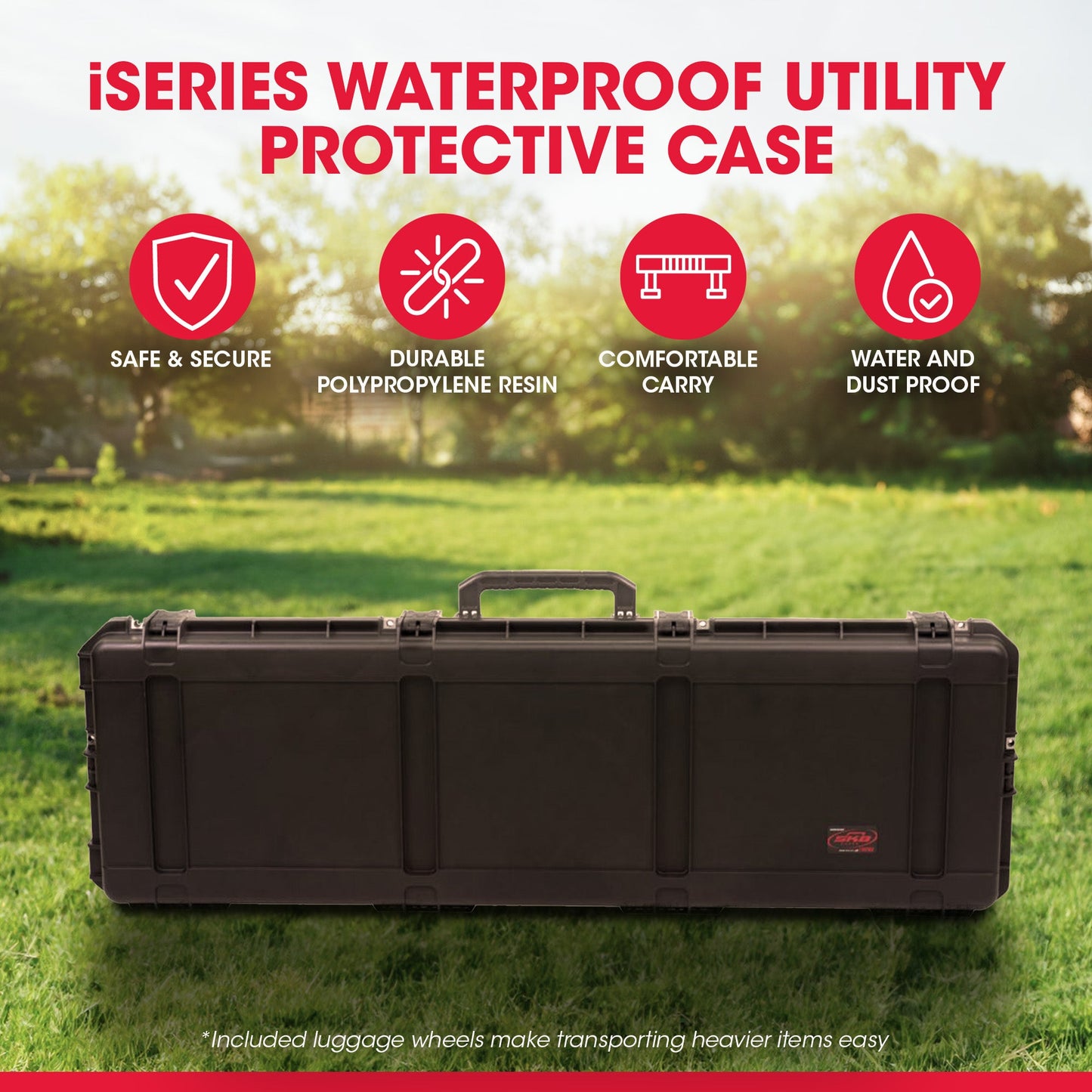 SKB iSeries 6018-8 60 Inch Waterproof Utility Protective Case with Wheels, Black - 279002