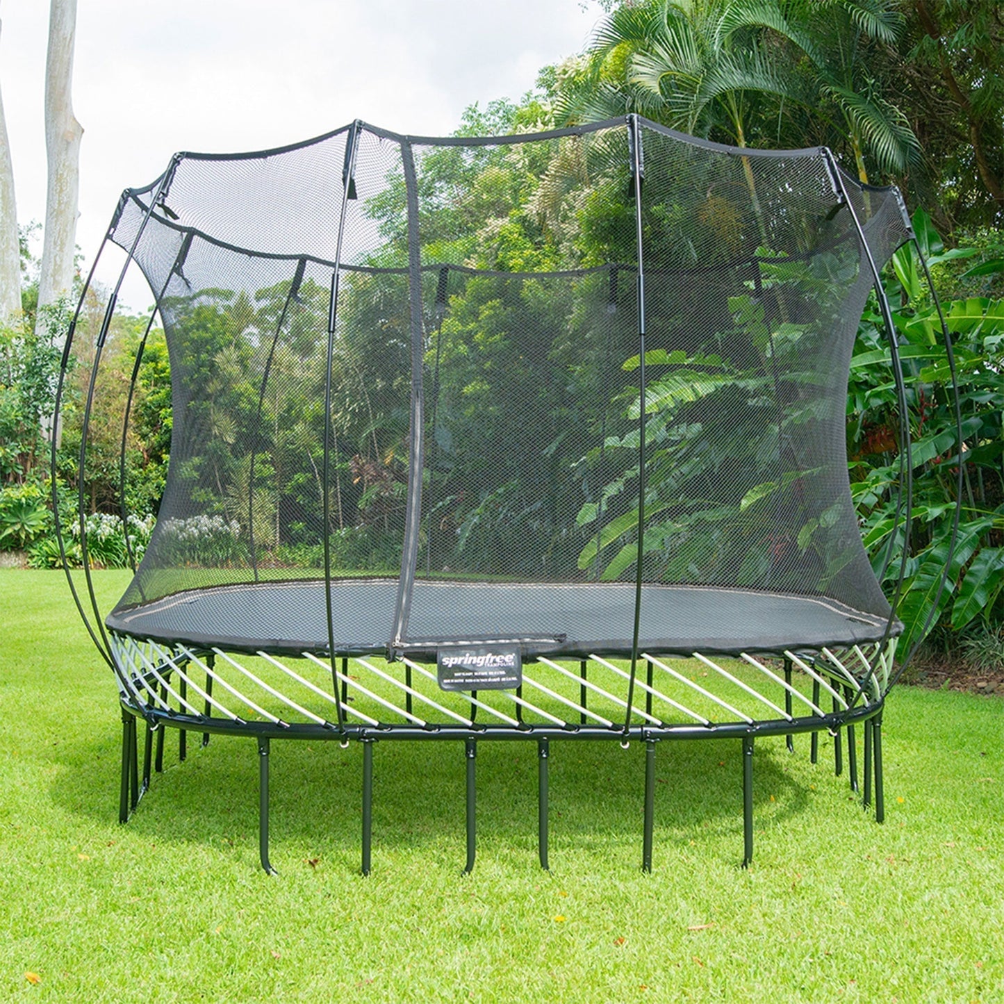 Springfree Trampoline Kids Square 11 Ft Trampoline & FlexrStep V2 Safety Ladder - 299775