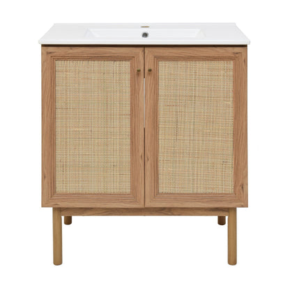 Swiss Madison Classe 30" Freestanding Bathroom Vanity in Golden Oak with Sink Top - SM-BV664