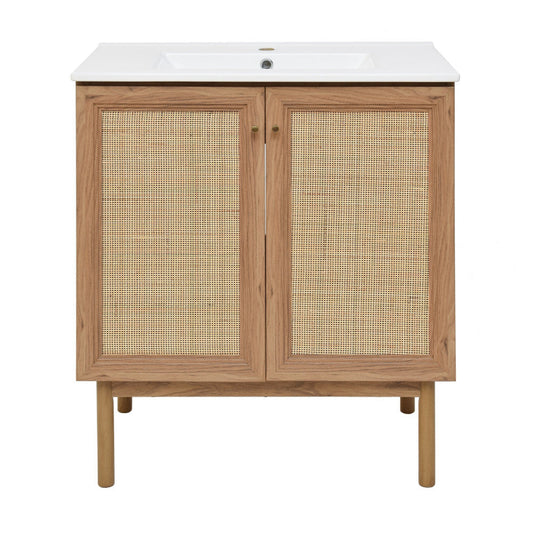 Swiss Madison Classe 30" Freestanding Bathroom Vanity in Golden Oak with Sink Top - SM-BV664