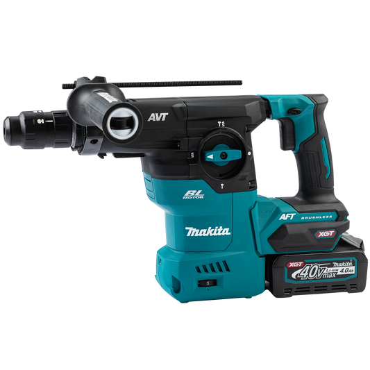 Makita 40V max XGT Brushless Cordless 1‑3/16" SDS‑PLUS AVT Rotary Hammer Kit, with Interchangeable Chuck, AWS Capable (4.0Ah) & FREE Makita GRH07ZW - GRH09M1