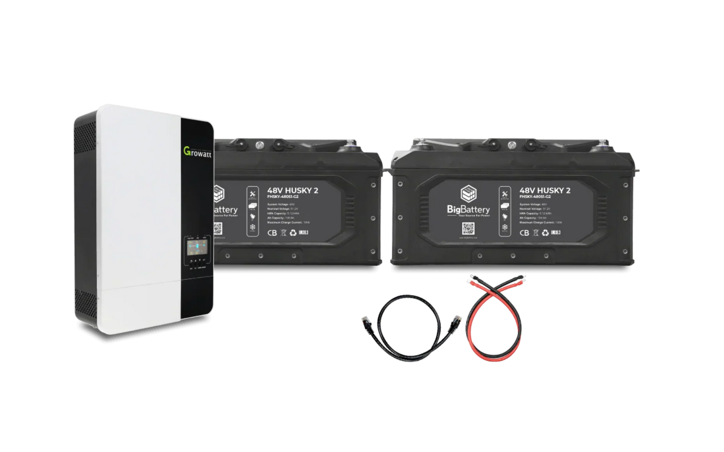 Big Battery 48V 2X HUSKY 2 KIT – 3K Growatt Inverter - K0742