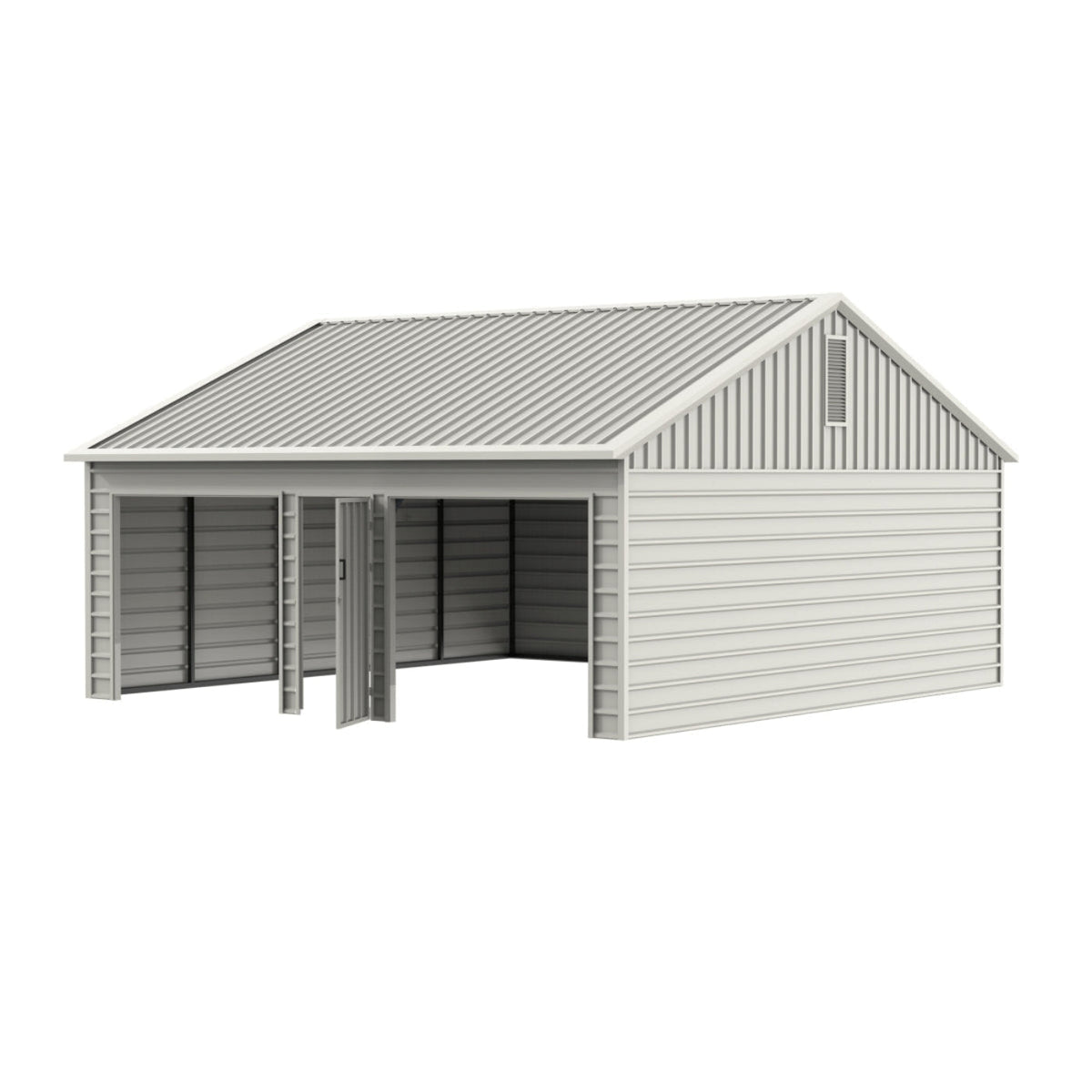 Chery Industrial 30' x 33' Double Garage Metal Shed with Side Entry Door