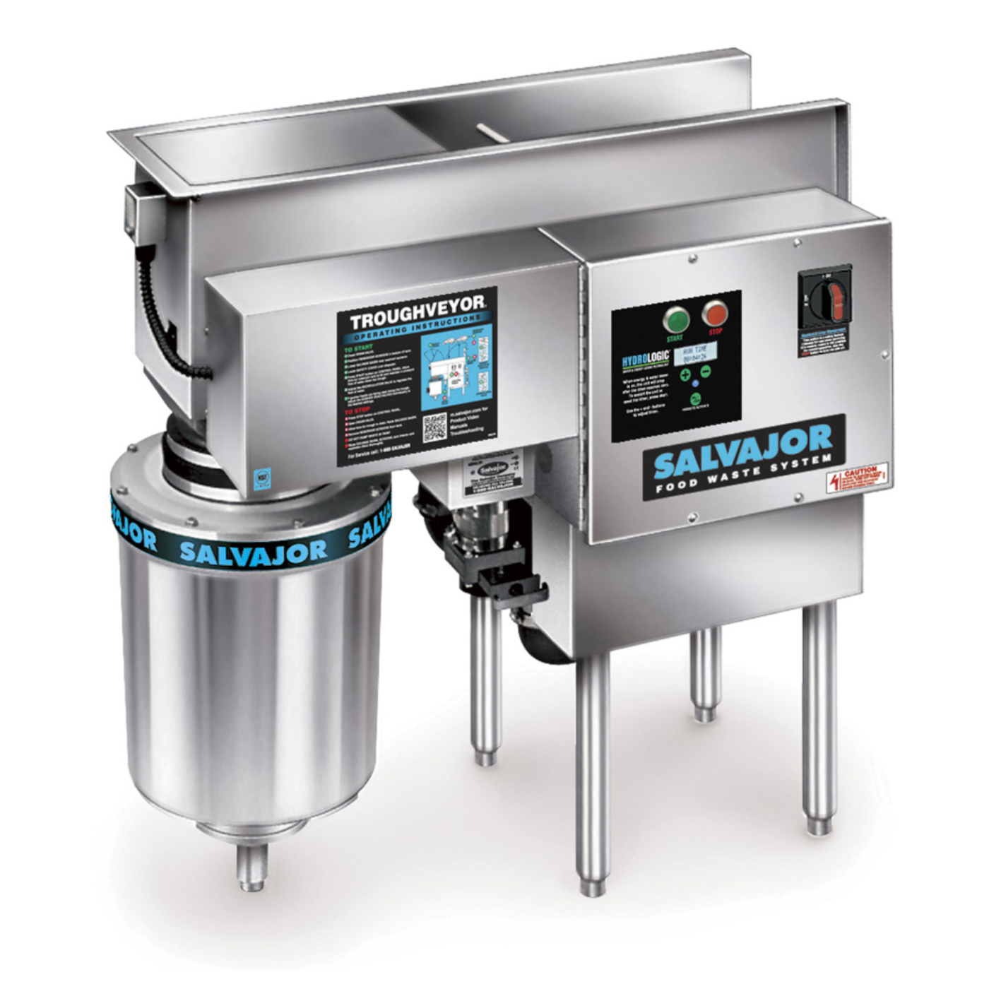 Salvajor 300-TVL TroughVeyor food waste conveying disposer system, LH, 300 - SL300TVL