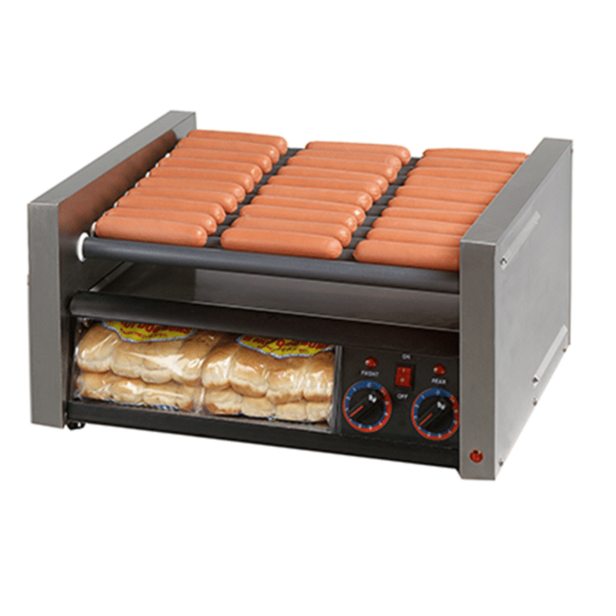 Star 8A-45SCBDE-230V Grill-Max® Roller Grills with Electronic Controls Duratec with Clear Bun Door 230V - 8A-45SCBDE-230V