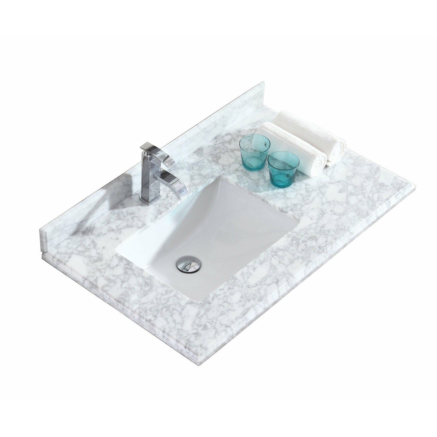 Laviva 36" Offset Countertop with Rectangular Sink - Left - 313613-36-BW