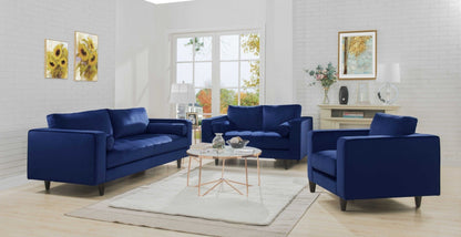 Modway Furniture 88" Navy Blue Velvet Sofa with Sleek Black Legs - Elegant Comfort for Modern Living Rooms! - 318808-HOMEROOTS