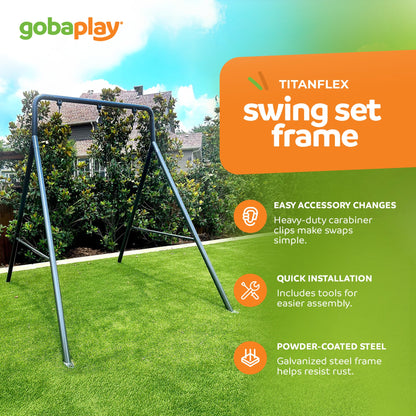gobaplay Outdoor Single Swing Set with Support Bars for Tree Swing, Frame Only - 324423