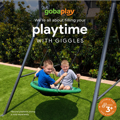 gobaplay Outdoor Frame Playground Equipment w/ 8' Extension & 39" Swing w/ Tent - 436276