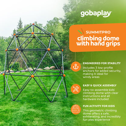 gobaplay SummitPro Climbing Dome – 7.5ft Heavy Duty Kids Climber with Hand Grips - 326416