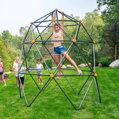 gobaplay Large Powder Coated Steel Geometric Climbing Dome with 3 Sleek Anchors (For Parts) - 407611