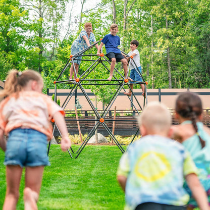 gobaplay Large Powder Coated Steel Geometric Climbing Dome with 3 Sleek Anchors (For Parts) - 407611
