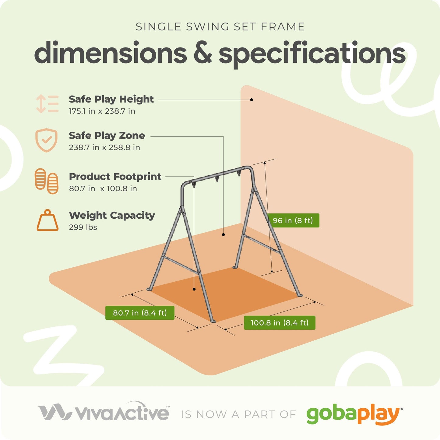 gobaplay Single Swing Set Playground Equipment with 39” Round Platform Saucer - 327672