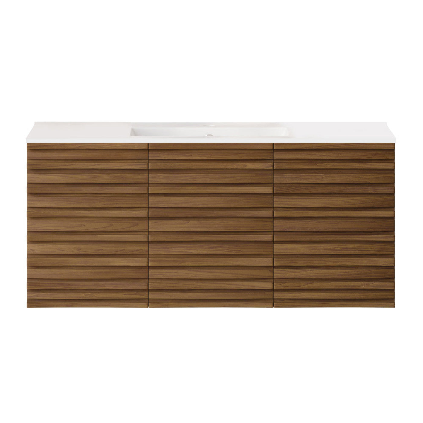 Swiss Madison Cascade 48" Wall-Mounted Bathroom Vanity in Brown Oak with Sink Top - SM-BV8614BO
