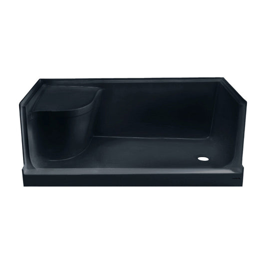 Swiss Madison Aquatique 60" x 32" Right Drain, Shower Base in Matte Black - SM-SB538MB