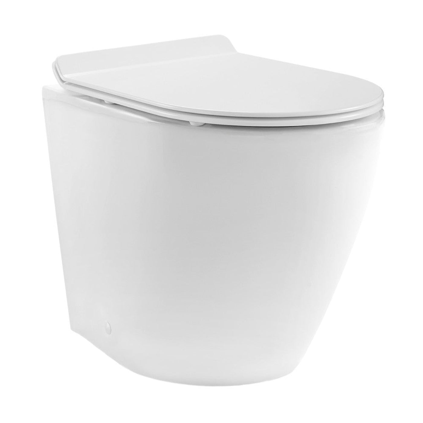 Swiss Madison St. Tropez Back-to-Wall Toilet Bundle 0.8/1.6 GPF Dual Flush in Glossy White with White Flush Plate - SM-WT0803GW