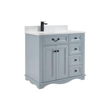 36" Solid Wood Sink Vanity With 1' Artificial Stone Top
