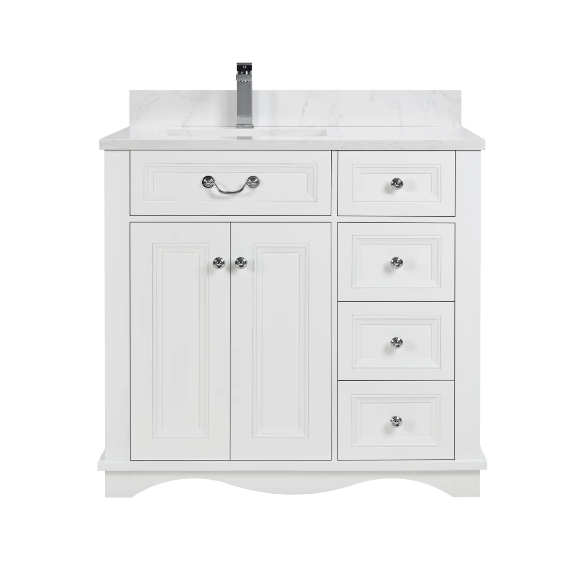 36" Solid Wood Sink Vanity With 1' Artificial Stone Top