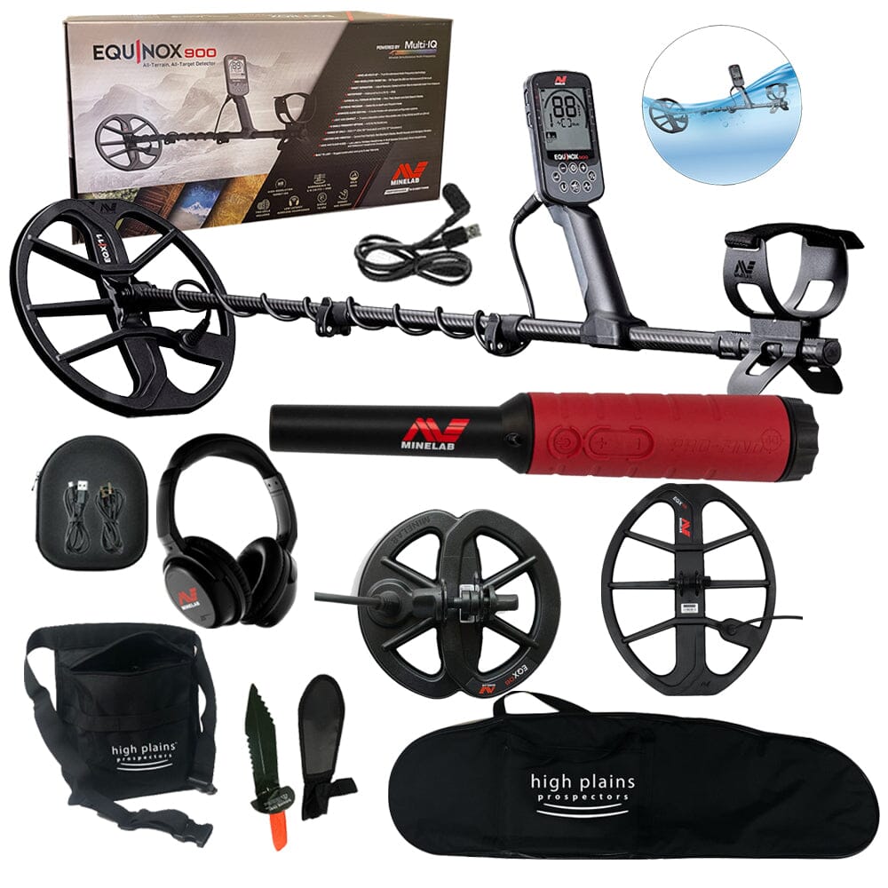 Minelab Equinox 900 Bundle with Pro-Find 40 EQX 15" Coil, Free Gear