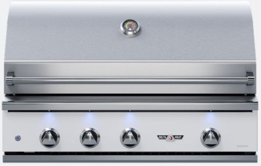 Delta Heat 38 Inch White Natural Gas Grill with Rotisserie - DHBQ38R-WN