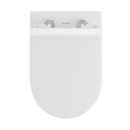 Swiss Madison St. Tropez Back-to-Wall Toilet Bundle 0.8/1.6 GPF Dual Flush in Glossy White with White Flush Plate - SM-WT0803GW