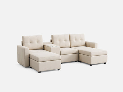 LINSY HOME RUBIK III 3 Seats with 2 Ottomans & Console - US-LH-SPF-Sofa-S800-F-32101-0-00