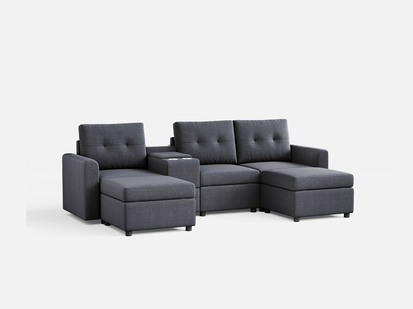 LINSY HOME RUBIK III 3 Seats with 2 Ottomans & Console - US-LH-SPF-Sofa-S800-F-32101-0-00