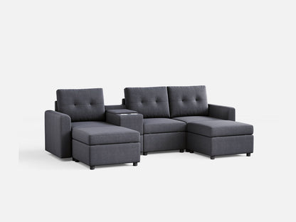 LINSY HOME RUBIK III 3 Seats with 2 Ottomans & Console - US-LH-SPF-Sofa-S800-F-32101-0-00