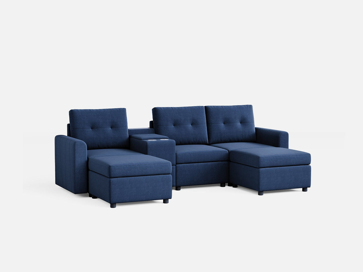 LINSY HOME RUBIK III 3 Seats with 2 Ottomans & Console - US-LH-SPF-Sofa-S800-F-32101-0-00