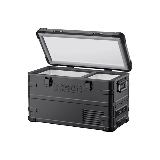 APL35 Dual Zone Aluminum Black Fridge | ICECO | 35 LT