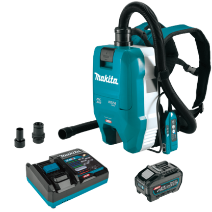 Makita 40V max XGT Brushless Cordless 1/2 Gallon HEPA Filter Backpack Dry Dust Extractor Kit, AWS Capable (5.0Ah) - GCV06T1