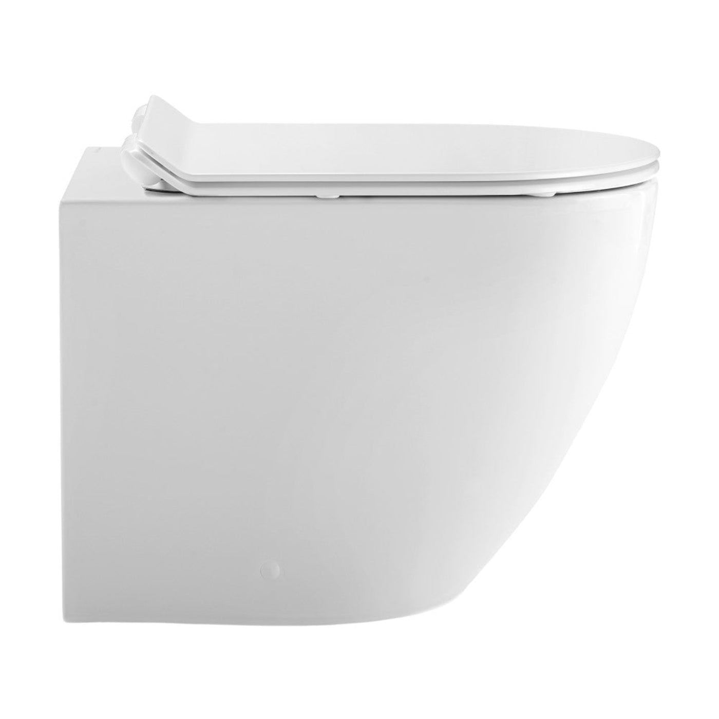 Swiss Madison St. Tropez Back-to-Wall Toilet Bundle 0.8/1.6 GPF Dual Flush in Glossy White with White Flush Plate - SM-WT0803GW