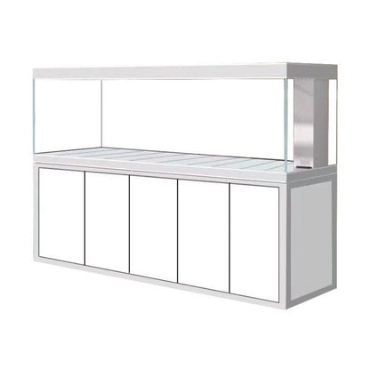AQUA DREAM TEMPERED GLASS AQUARIUM 400 GALLON FISH TANK COMPLETE SET WHITE SILVER-AD-2320-WS