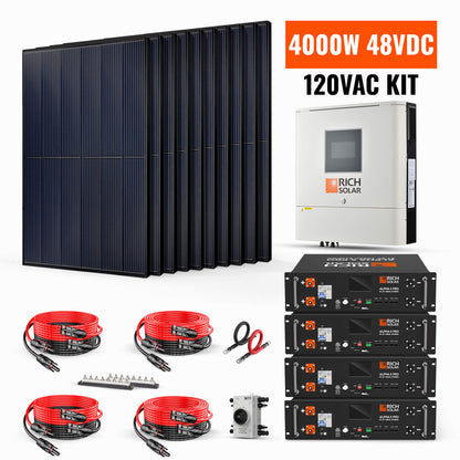 Rich Solar 4000W 48VDC-120VAC Solar Kit - RS-CBK4000