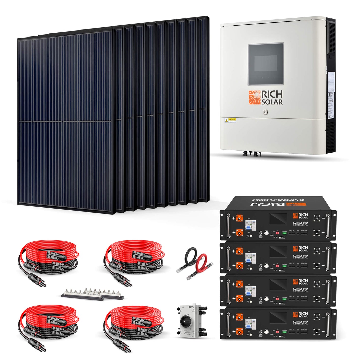 Rich Solar 4000W 48VDC-240VAC Solar Kit - RS-CBK4000240