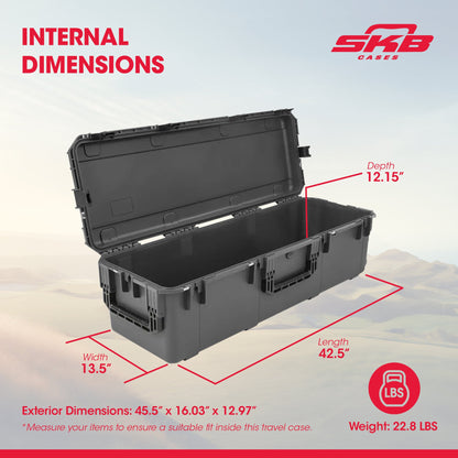 SKB Hard Protective Storage Case With Wheels for Equipment, iSeries, Dark Gray - 412822