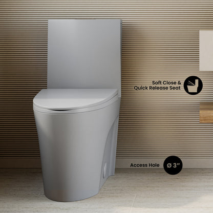 Swiss Madison St. Tropez One-Piece Elongated Toilet Vortex Dual-Flush 1.1/1.6 gpf in Matte Gray - SM-1T254MG
