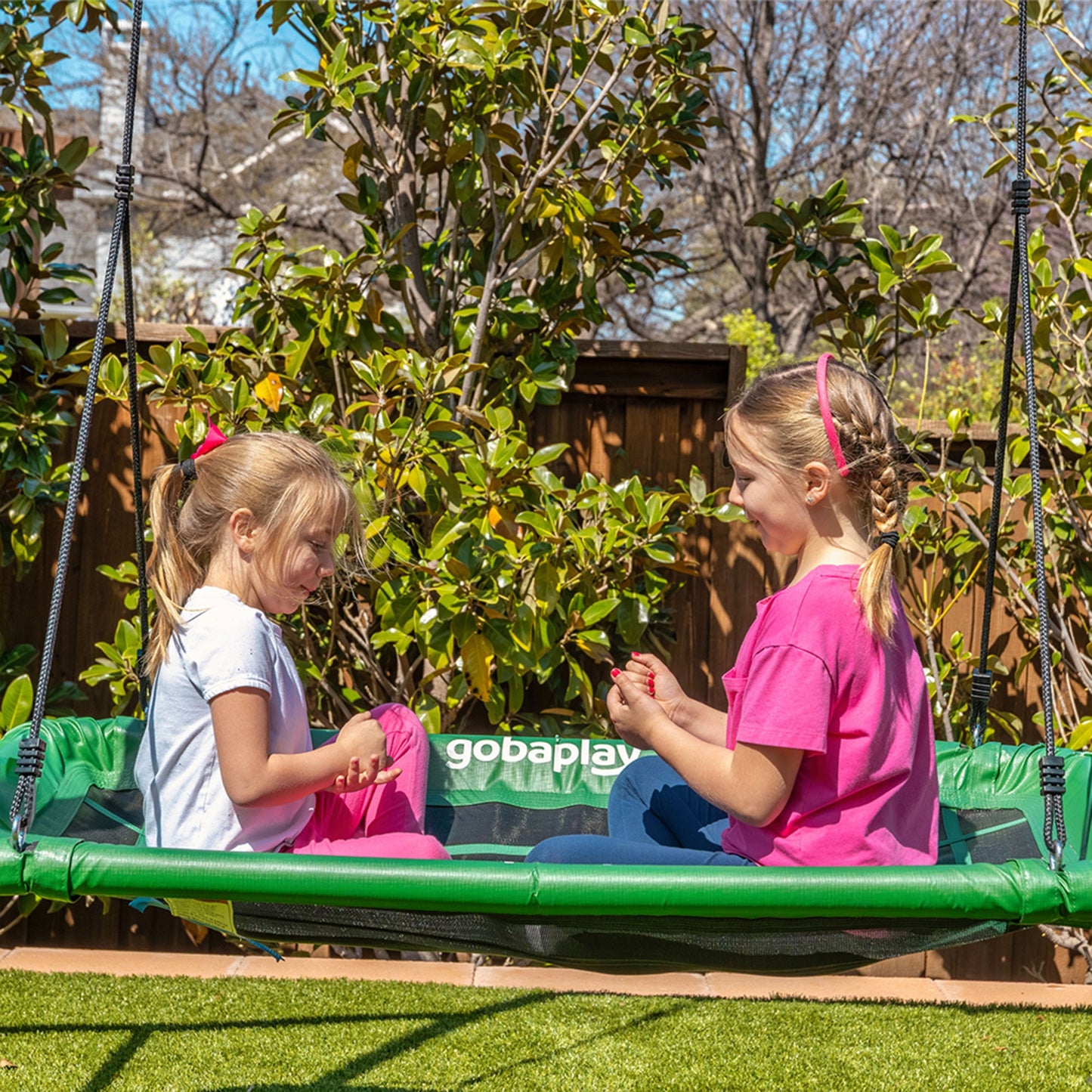 gobaplay Outdoor Swing Set Frame with Bars & gobaplay Rectangle Swing Platform - 416134