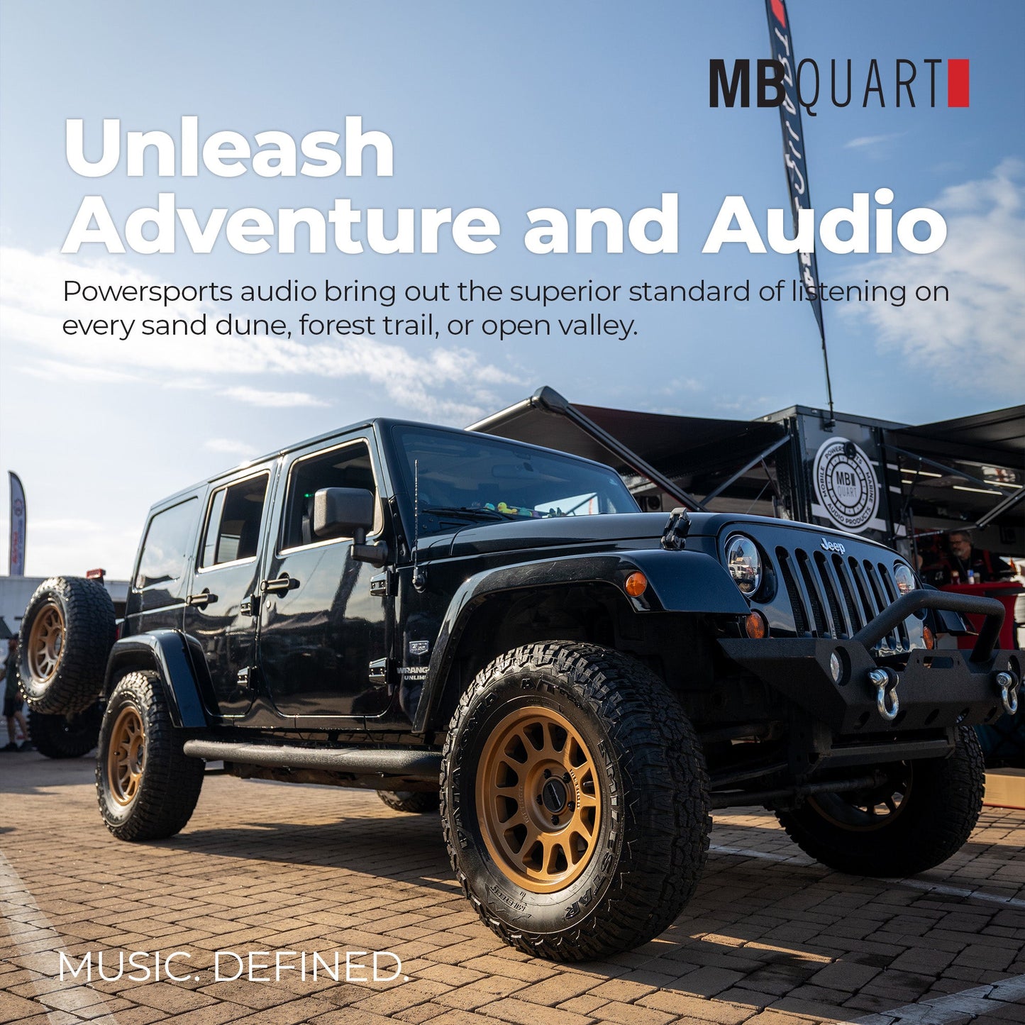 MB Quart Rear Soundbar, 8" Speakers, Jeep Wrangler JL 18-23/Gladiator JT 20-23 - 422638