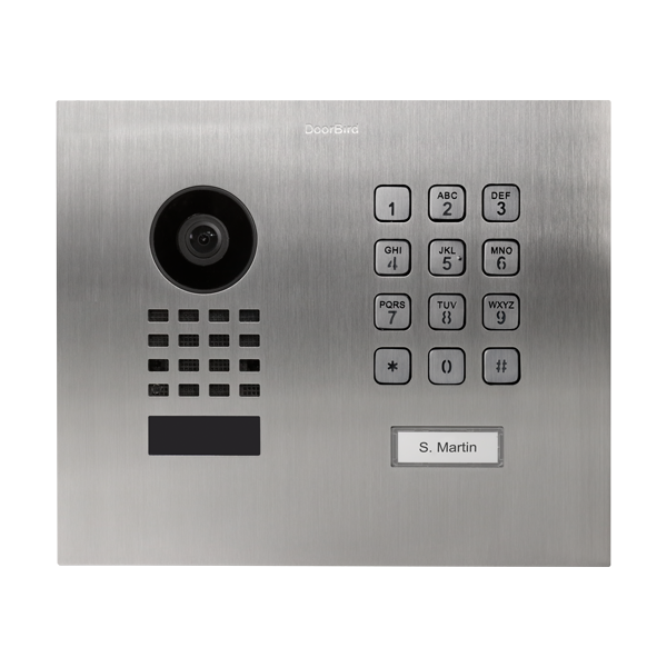 DoorBird D1101KH Modern Flush-Mount IP Video Door Station, 1 Call Button in Stainless Steel V2A