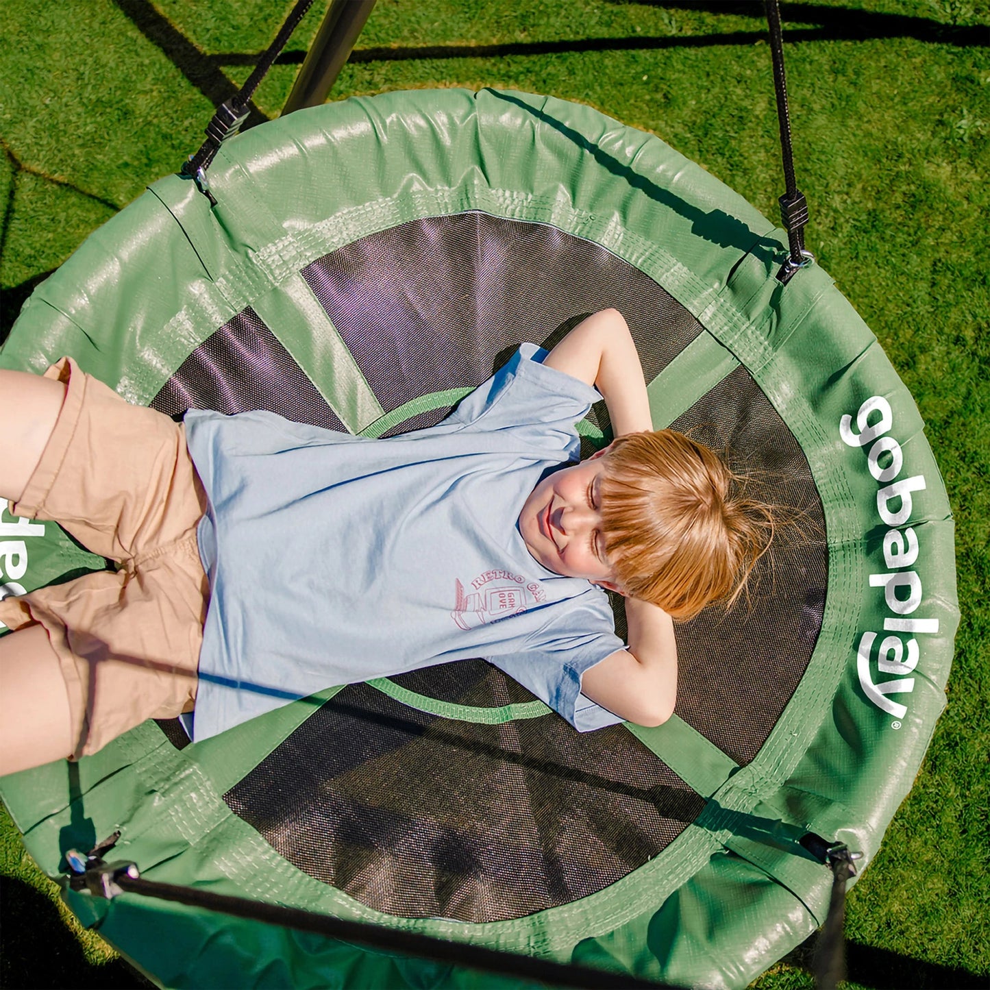 gobaplay Single Swing Set Playground Equipment with FlyMax 40" Round Saucer - 431445