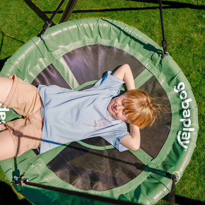 gobaplay Single Swing Set Playground Equipment with FlyMax 40" Round Saucer - 431445