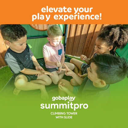 gobaplay SummitPro Climbing Tower, Outdoor Playset with Slide for Kids 6+, Green - 431540