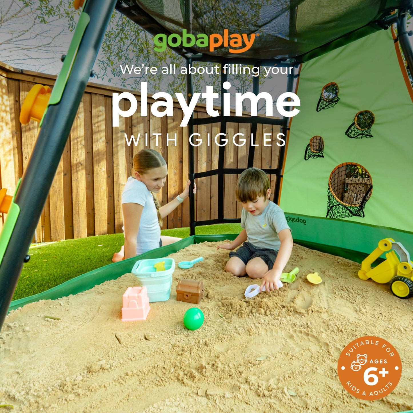 gobaplay SummitPro Climbing Tower, Outdoor Playset with Slide for Kids 6+, Green - 431540
