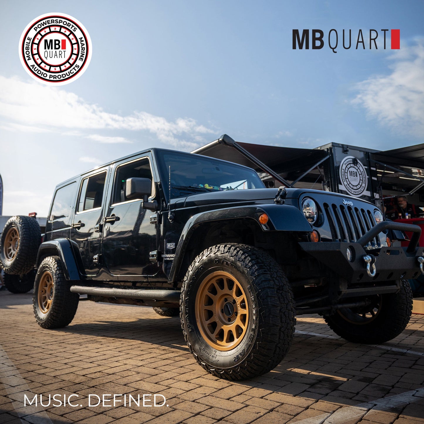 MB Quart Rear Overhead Soundbar For 07-18 Jeep Wrangler JK, Dual 8" Speakers - 431777