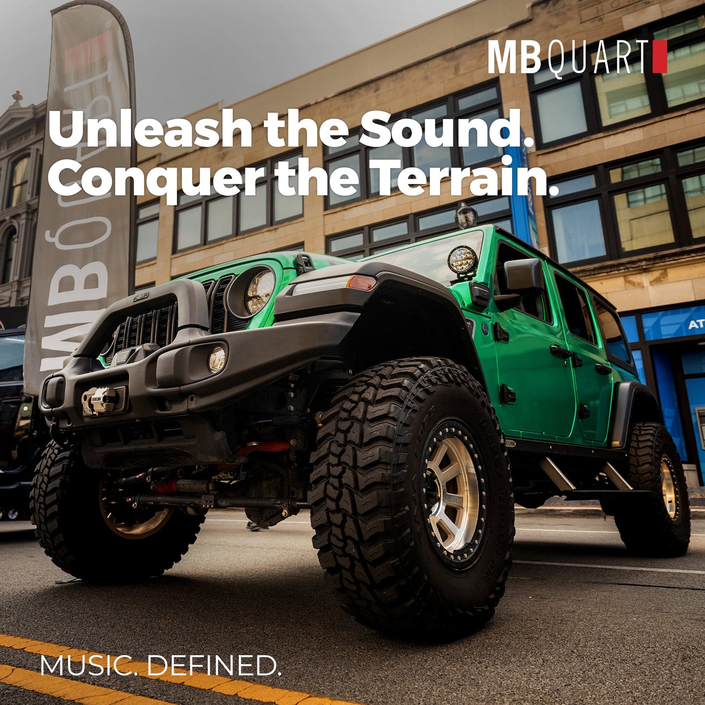 MB Quart Dual 8" Coaxial Speakers for 2007-2018 Jeep Wrangler JK, 140W Power - 431778