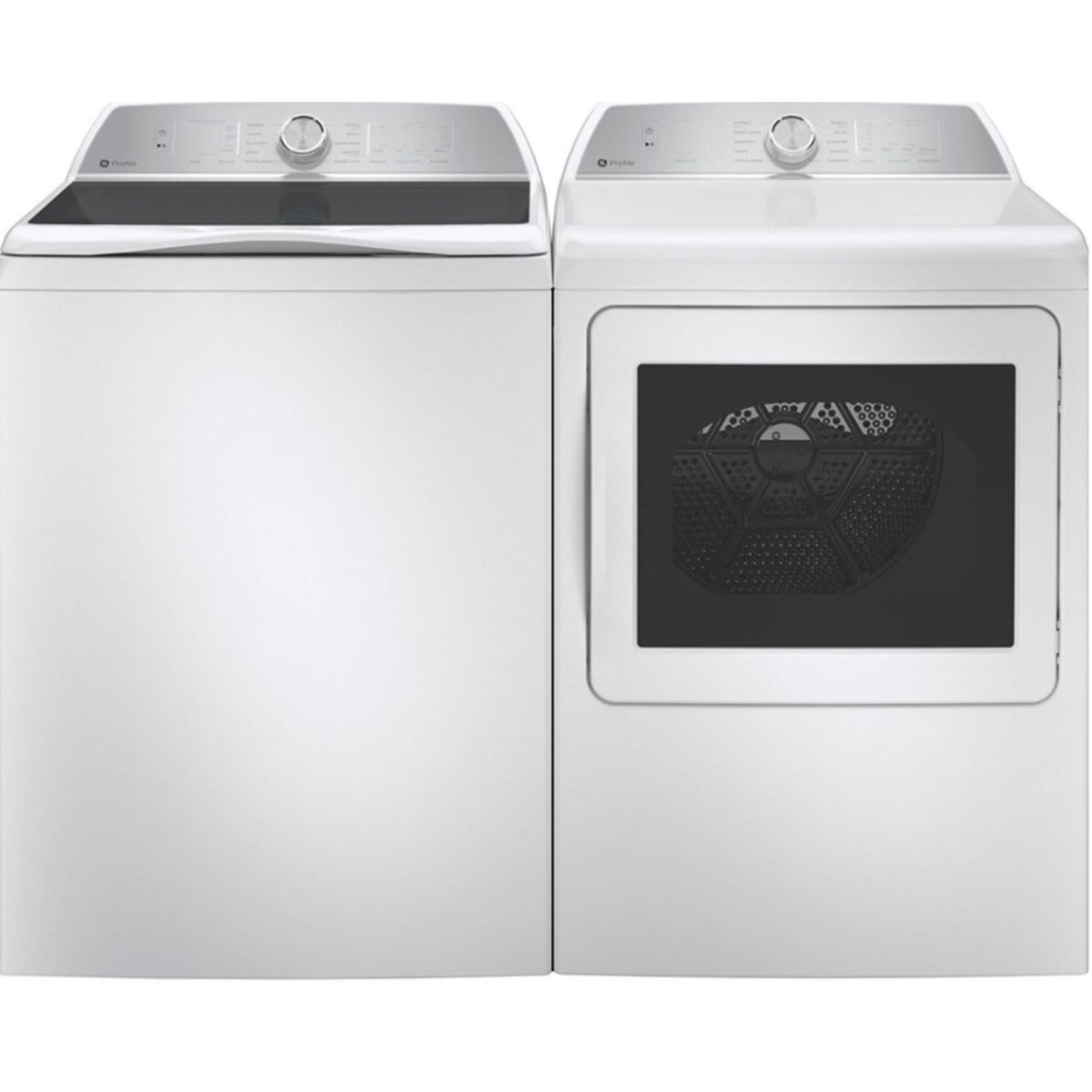 GE Appliances Profile 28 Inch Top Load Smart Washer & GE Profile 27 Inch Electric Dryer - PTW600BSRWS