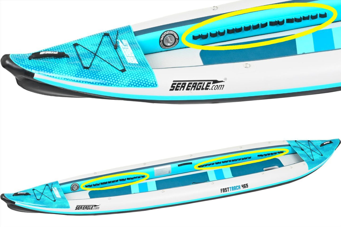 Sea Eagle 465FTK_P 465ft FastTrack V-Bottom Inflatable Kayak Pro 3 Person Package New - 465FTK_P