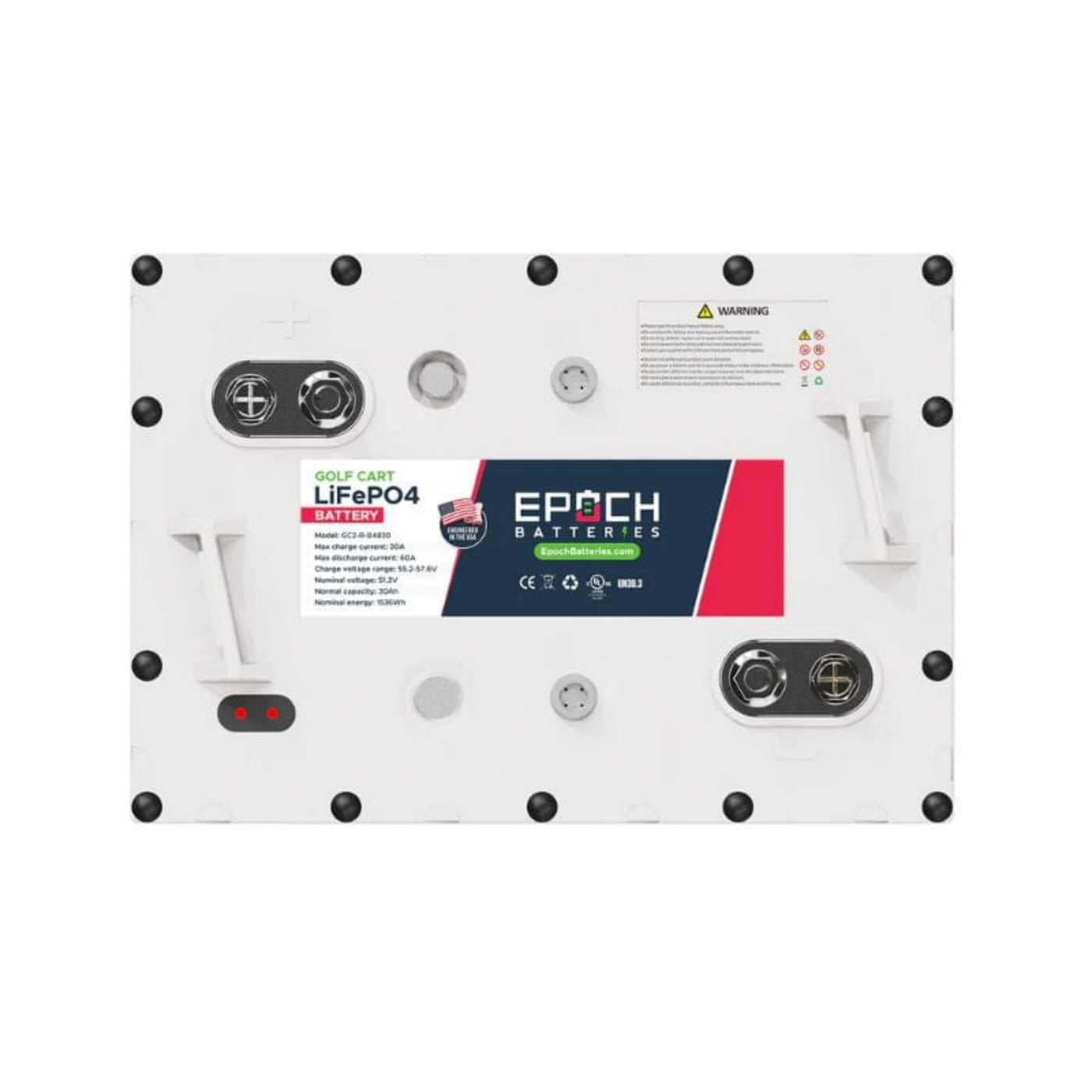 EPOCH 48V 30Ah - 180Ah | GC2 - Golf Cart LiFePO4 Lithium Battery - 48V-30Ah-GC2