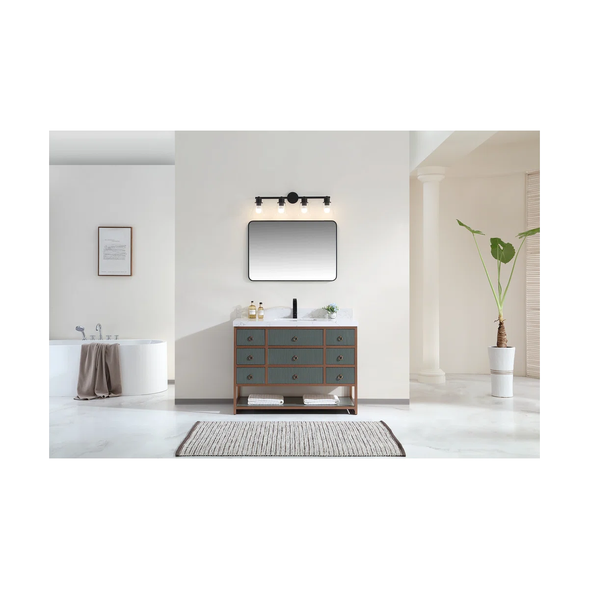 48" Freestanding Standard Single Bathroom Vanity with Top